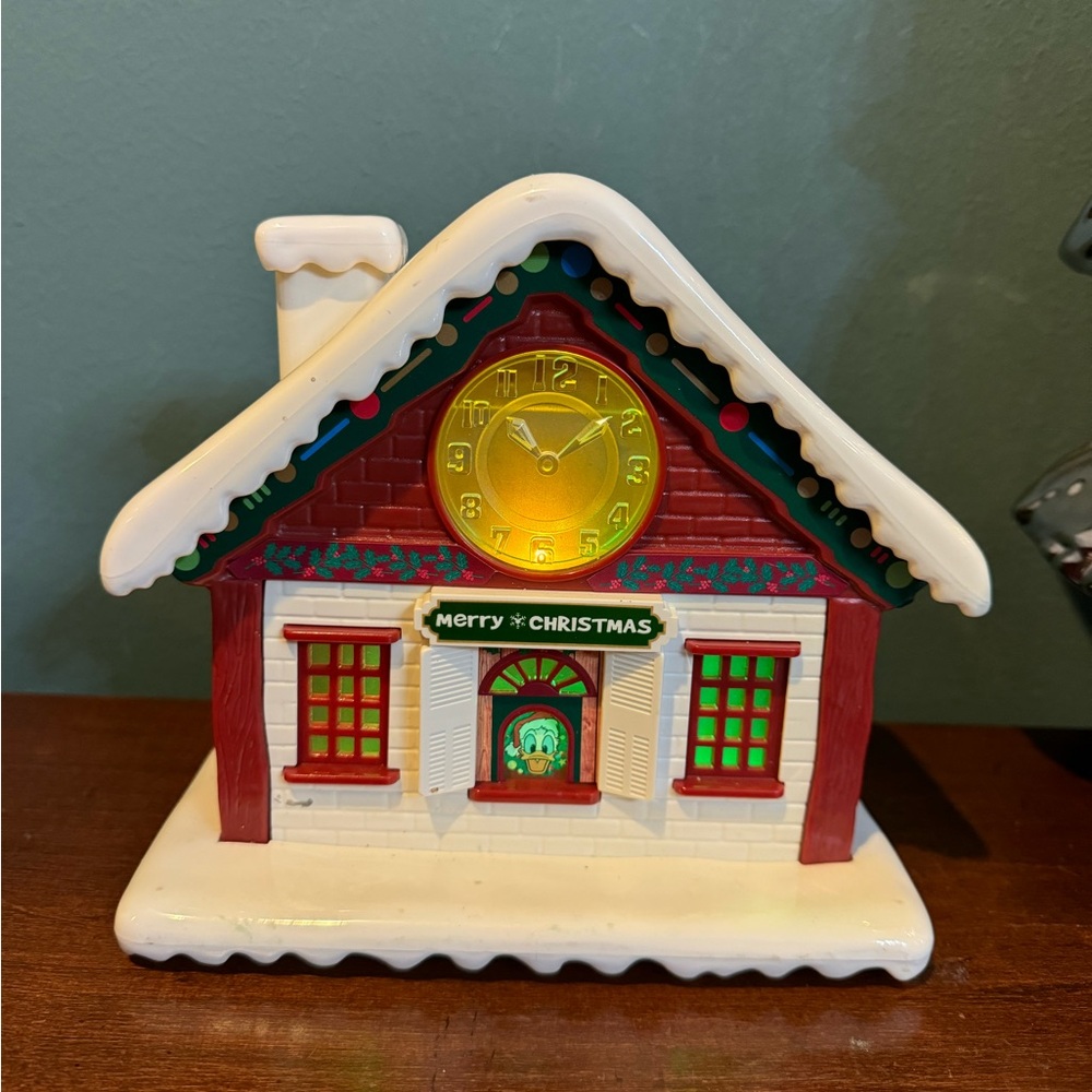 Disney Color Changing Light Up Train Station Christmas - Donald Duck at Window